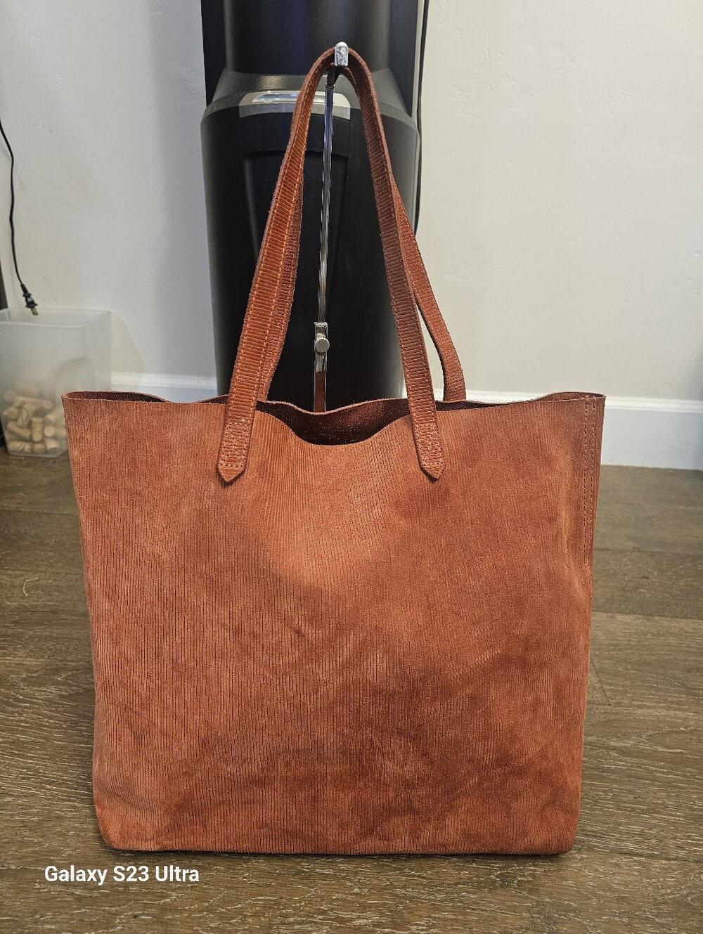 Madewell Transport Tote Corduroy Suede Burn't Orange